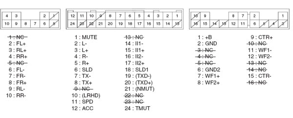 Разъёмы а/магнитол TOYOTA Разъёмы а/магнитол TOYOTA