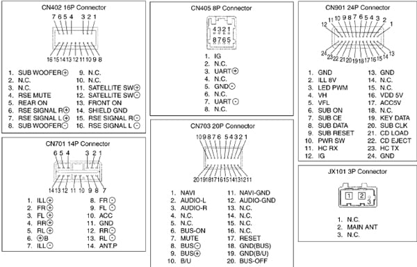 Разъёмы а/магнитол SUBARU Разъёмы а/магнитол SUBARU