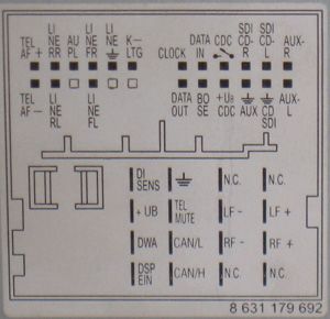 Разъёмы а/магнитол AUDI