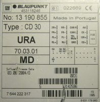 Разъёмы а/магнитол OPEL