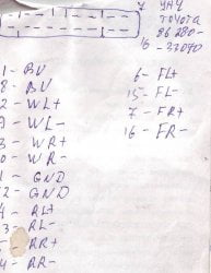 Разъёмы а/магнитол TOYOTA Разъёмы а/магнитол TOYOTA