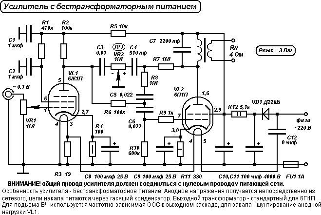 Однотактные ламповые усилители Однотактные ламповые усилители