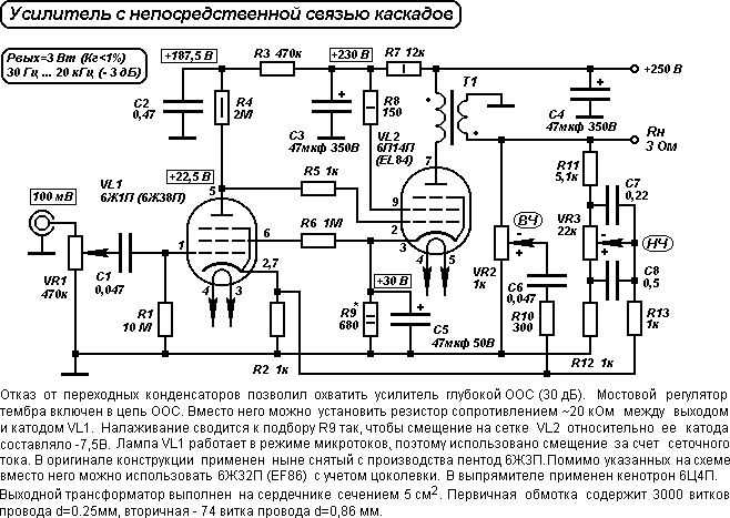 Однотактные ламповые усилители Однотактные ламповые усилители